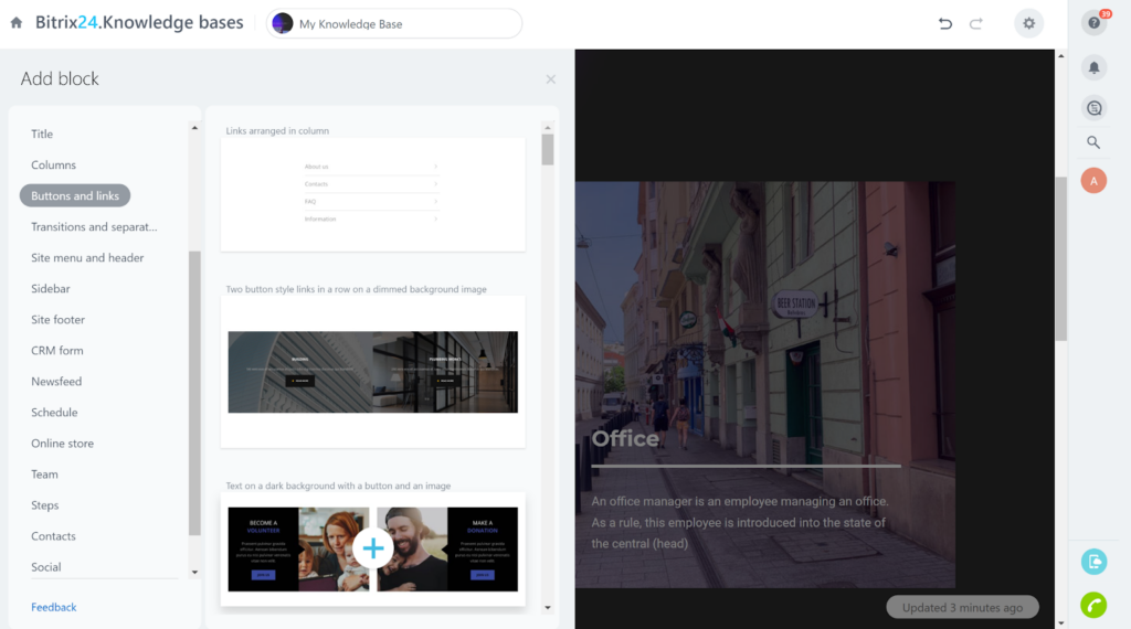 Bitrix24 Personnaliser votre base de connaissances